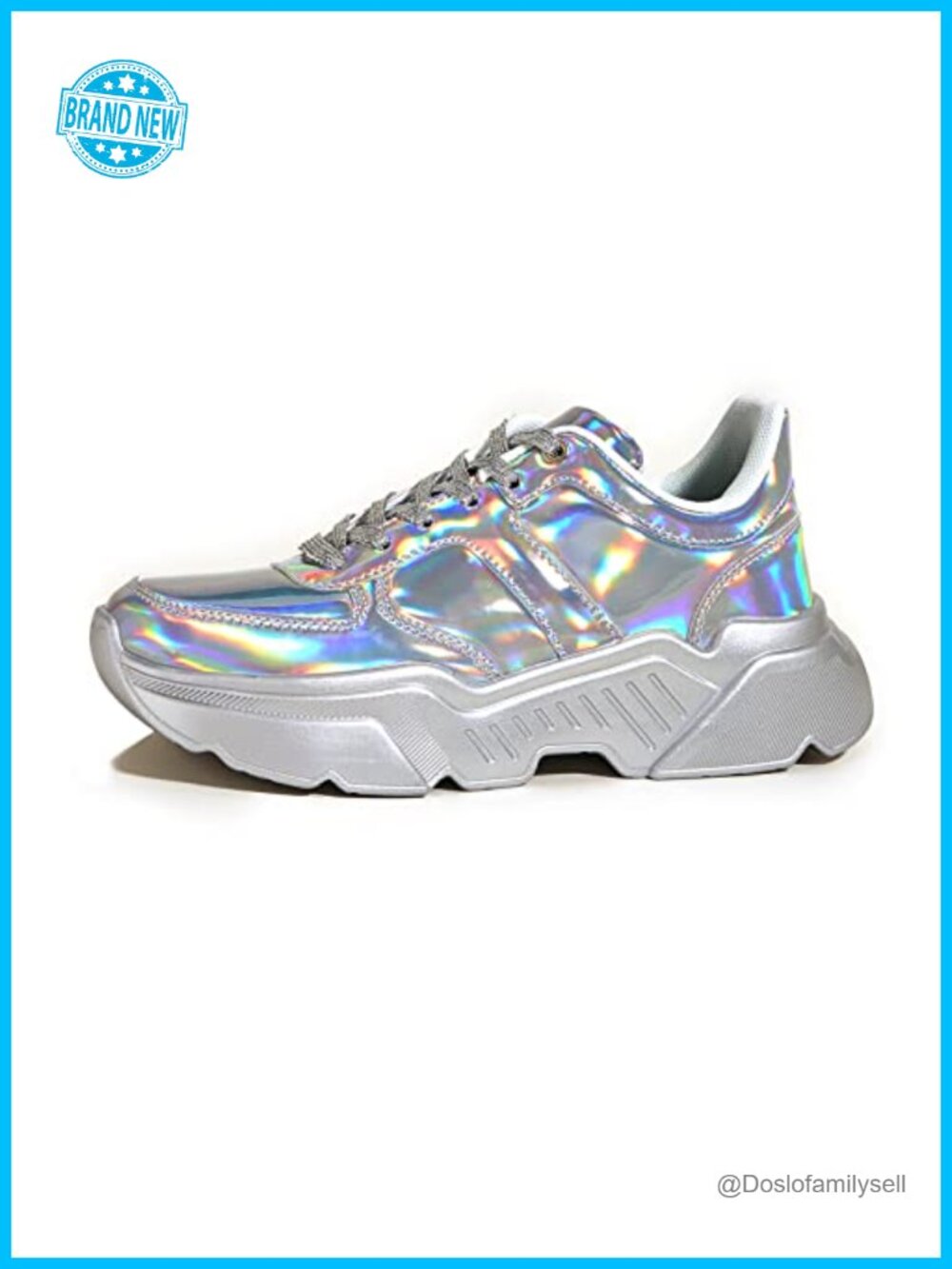 Platform Chunky Sneakers Faux Leather Memory Foam